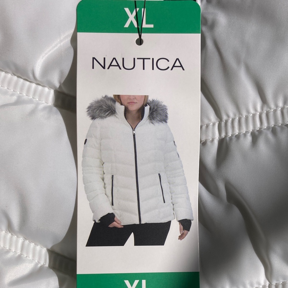 Nautica Women's Puffer Jacket with Faux Fur Trim